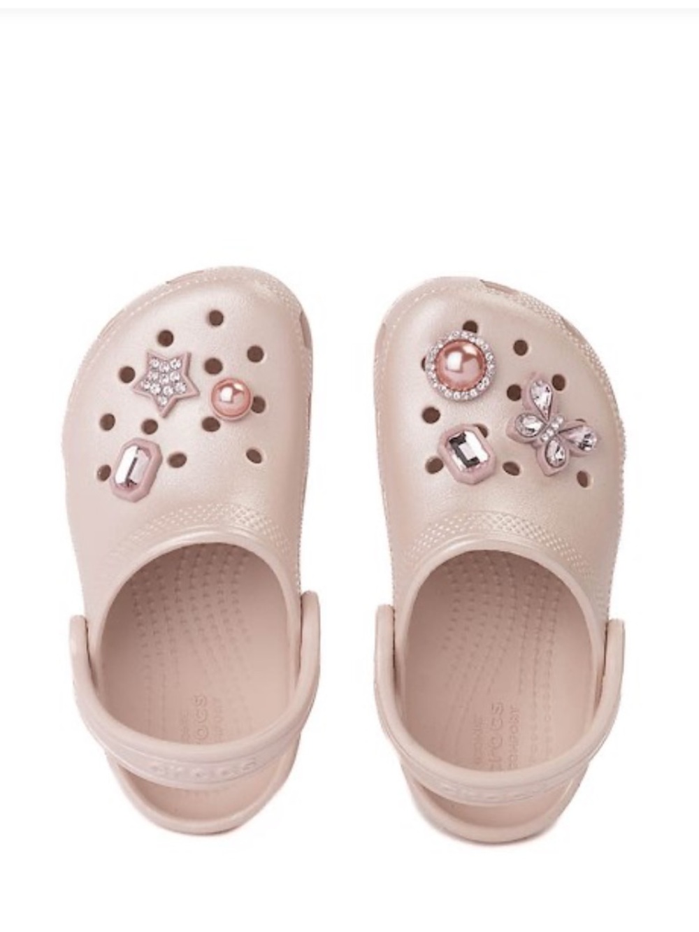 CROCS Kids' Light Pink Clogs with Decorative Charms